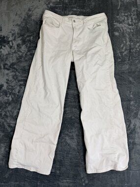Old Navy High-Rise Wow Wide Leg Womens White Pants Size 16